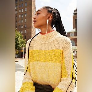 Sunbrite Yellow Multiknit Turtleneck Sweater